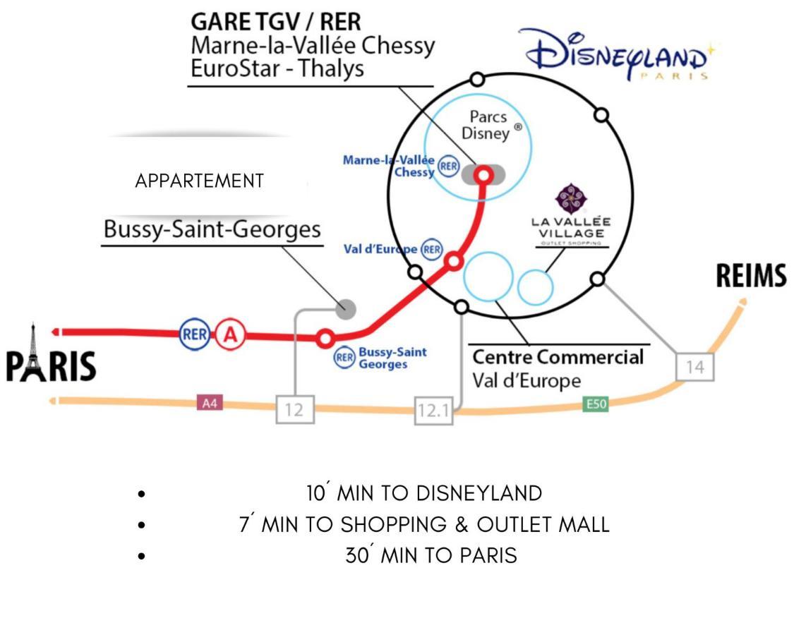 Top Location Apartment 10 Min Disneyland Bussy-Saint-Georges Esterno foto